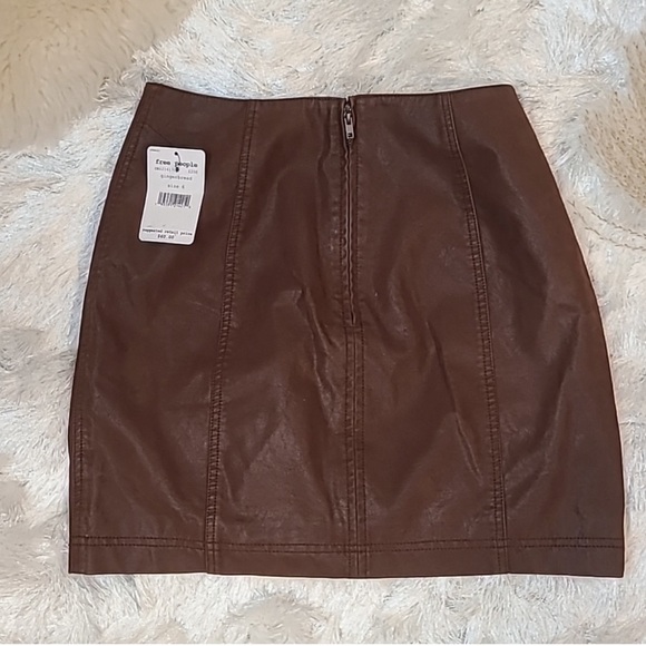 Free People | Faux Leather Mini Skirt - Picture 2 of 7